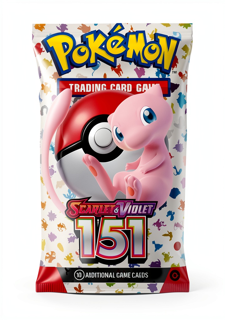 Pokemon Booster Pack Cardboard Cards Ages 6 and Up on a wooden desk