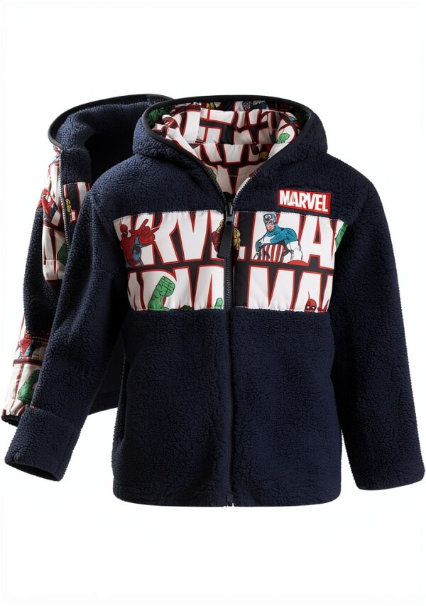Marvel Spider-Man Reversible Puffer Jacket Boys Sherpa-3