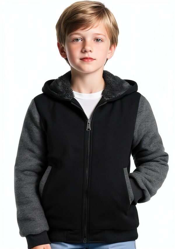 AlisOker Boys Fleece Lined Jacket Soft Warm Hoodie-0