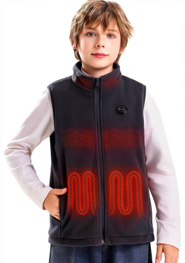 ORRNIKKO Kids Heated Fleece Vest 4 Zone Heating Fast-0