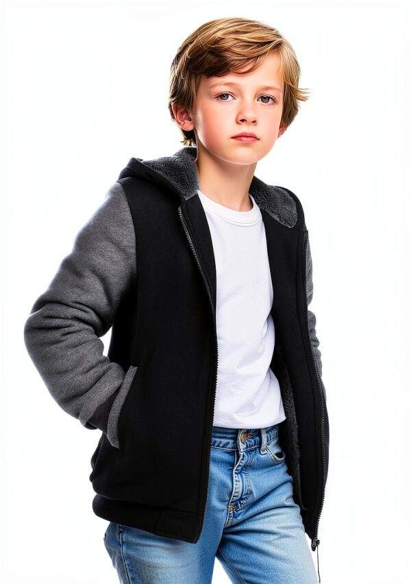 AlisOker Boys Fleece Lined Jacket Soft Warm Hoodie-4