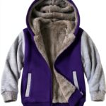 Kids Fleece Jacket Warm Hooded Zipper Boys Girls Outdoor-0