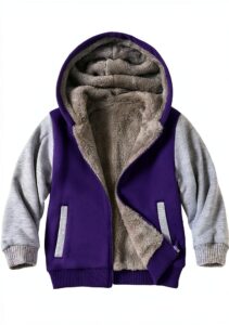 Kids Fleece Jacket Warm Hooded Zipper Boys Girls Outdoor-0