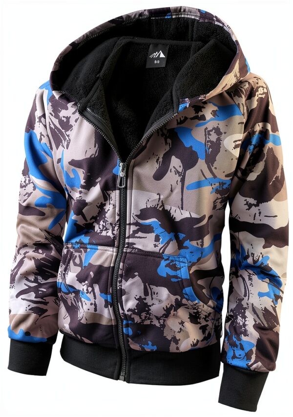 Boys Fleece Hoodie Soft Fur Lined Warm Zip Up Jacket-0