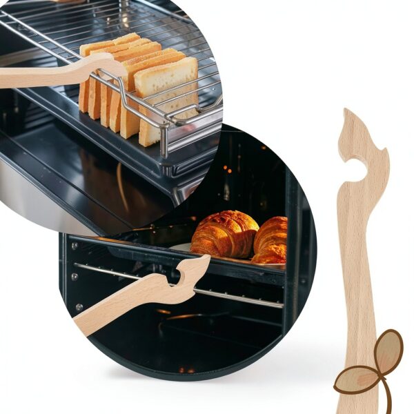 Oven Rack Puller Ymapinc 2pcs Long Handle Wood Tool-4